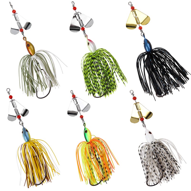 SILANON Fishing Buzzbait Lures Bass Spinnerbait Kit Buzz Bait Multicolor Swimbait Metal Jig Lure for Bass Pike Trout Fishing - Image 1